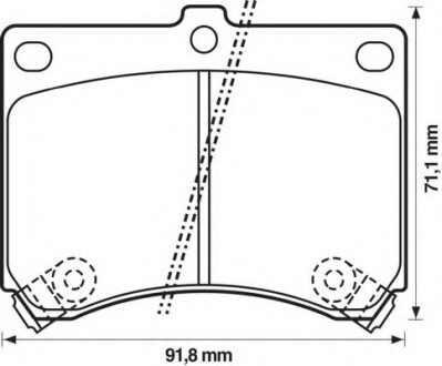 Колодки гальмівні передні Mazda 323, MX-3 FDB714 Bendix 572146B