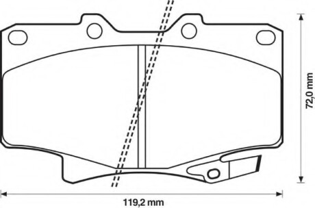 Колодки гальмівні передні Toyota Land Cruiser 80, 90, Hilux, 4Runner; Lexus LX FDB1502 Bendix 572253B