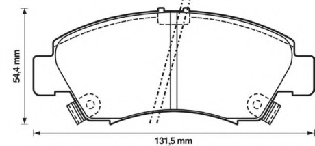 Колодки гальмівні передні Honda Civic, Jazz, CR-X, City FDB777 Bendix 572324B