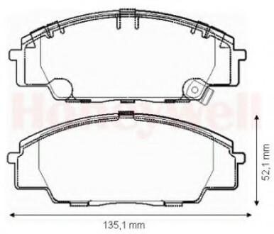 Колодки гальмівні передні Honda Civic, Odyssey, S2000, Stream FDB1444 Bendix 572432B