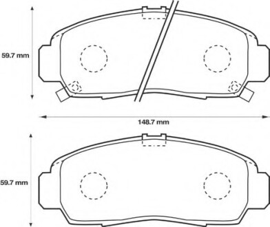 Колодки гальмівні передні Honda Accord, Civic, Legend, F-RV, Stream FDB1669 Bendix 572449B