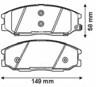 Колодки гальмівні передні Hyundai H-1, Santa Fe; SsangYong Actyon, Kyron, Rexton FDB1605 Bendix 572453B