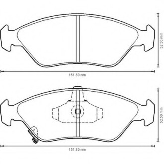 Колодки гальмівні передні Kia Clarus FDB1125 Bendix 572531B