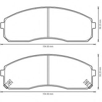 Колодки гальмівні передні Kia Pregio, K-Series FDB1990 Bendix 572532B