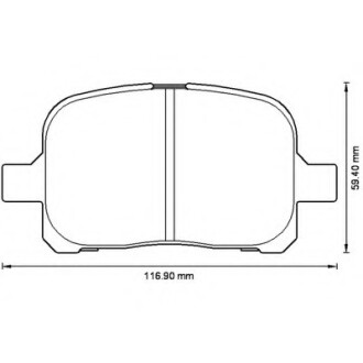 Колодки гальмівні передні Toyota Camry, Avalon, Previa; Lexus ES, RX FDB1437 Bendix 572538B