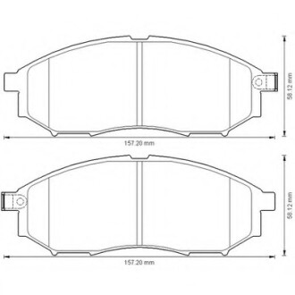 Колодки гальмівні передні Nissan Murano, Navara, Pathfinder, Qashqai; Infiniti QX50 FDB1881 Bendix 572575B