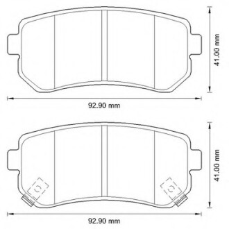 Колодки гальмівні задні Kia Sportage; Hyundai i20, i30, ix20, ix35, Tucson FDB4235 Bendix 572590B