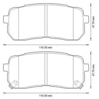 Колодки гальмівні задні Hyundai H-1; Kia Sedona, Sorento FDB4114 Bendix 572596B (фото 1)