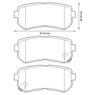 Колодки гальмівні задні Kia Sportage; Hyundai i20, i30, ix20, ix35, Tucson FDB4235 Bendix 572604B