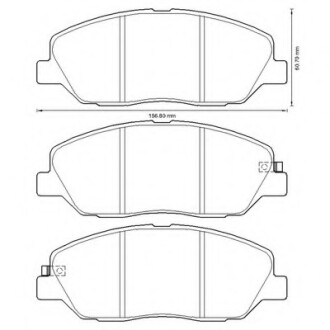 Колодки гальмівні передні Kia Sorento, Mohave; Hyundai Santa Fe, Genesis; FDB4111 Bendix 572607B