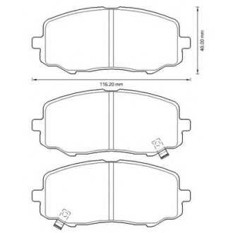 Колодки гальмівні передні Hyundai i20 FDB4234 Bendix 572609B