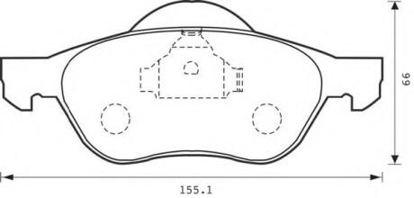 Колодки гальмівні передні Renault Laguna, Twingo, Wind FDB1440 Bendix 573016B