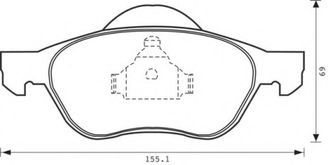 Колодки гальмівні передні Renault Laguna, Scenic FDB1441 Bendix 573017B