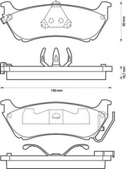 Колодки гальмівні задні Mercedes-Benz M-Class FDB1401 Bendix 573035B