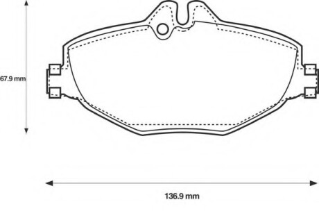 Колодки гальмівні передні Mercedes-Benz CLS-Class, E-Class FDB1414 Bendix 573091B