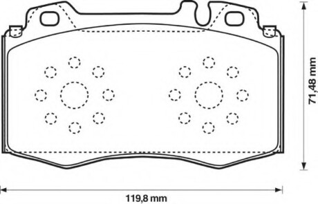 Колодки гальмівні передні Mercedes-Benz C-Class, CLS-Class, CLK-Class, E-Class, S-Class FDB1661 Bendix 573092B