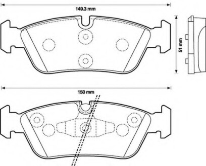 Колодки гальмівні передні BMW 1, 3 FDB1751 Bendix 573138B