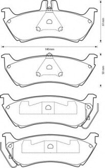 Колодки гальмівні задні Mercedes-Benz M-Class 1998-- FDB1608 Bendix 573148B