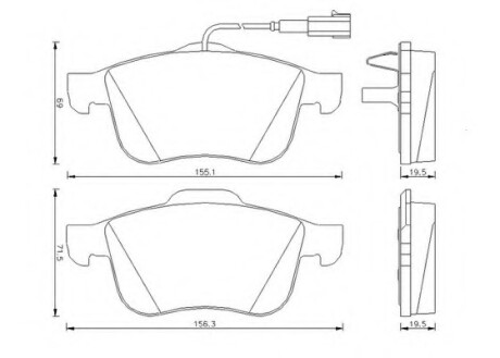 Колодки гальмівні передні Alfa Romeo 159, Brera, Spider FDB1805 Bendix 573173B