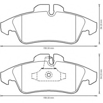 Колодки гальмівні передні Mercedes-Benz Sprinter, Vito, V-Class; VW LT FVR1038 Bendix 573190B