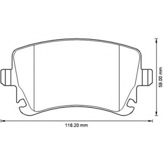 Колодки гальмівні задні VW Transporter, Multivan FVR1644 Bendix 573220B (фото 1)