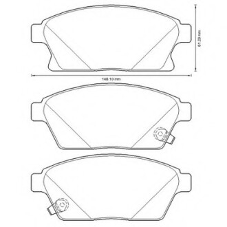 Колодки гальмівні передні Cadillac ATS; Chevrolet Cruze, Volt; Opel Astra, Zafir FDB4264 Bendix 573325B