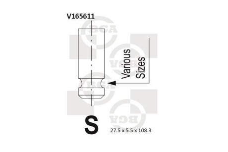 Клапан випускний BGA V165611