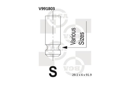 Клапан випускний BGA V991803