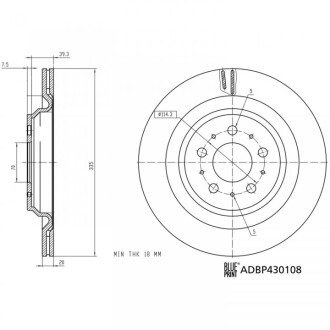 Диск гальмівний (задній) Tesla Model 3 17- BLUE PRINT ADBP430108