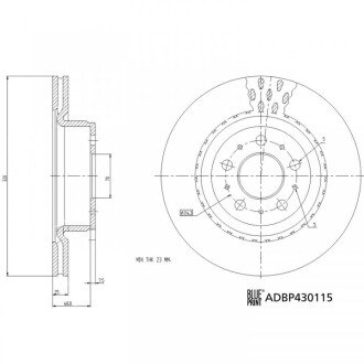 Диск гальмівний (передній) Tesla Model 3 17- (320x25) BLUE PRINT ADBP430115