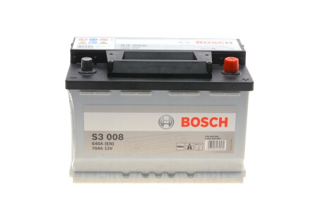 Аккумулятор 70Ah-12v (S3008) (278x175x190),R,EN640 BOSCH 0 092 S30 080