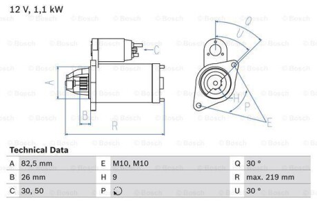 Стартер BOSCH 0 986 016 380 (фото 1)