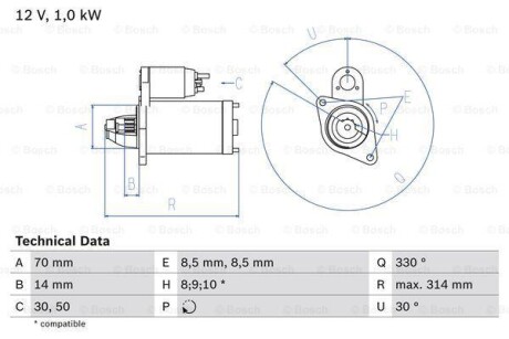 Стартер BOSCH 0 986 018 570 (фото 1)