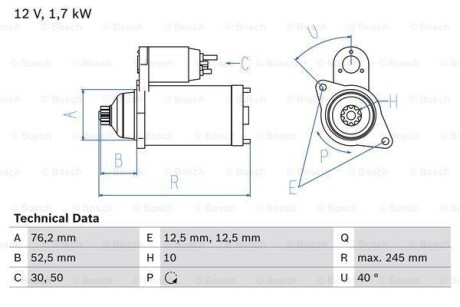 Стартер BOSCH 0 986 020 300