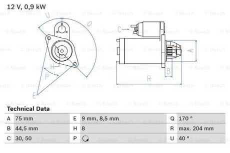 Стартер BOSCH 0986023520 (фото 1)