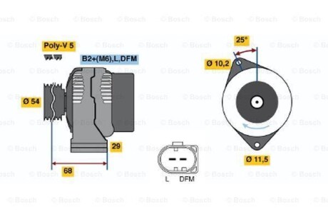 Генератор BOSCH 0 986 044 490