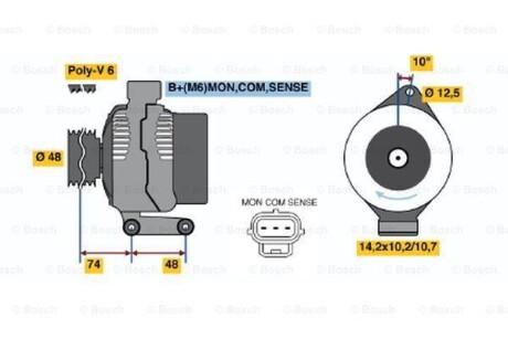 Генератор BOSCH 0 986 044 701 (фото 1)