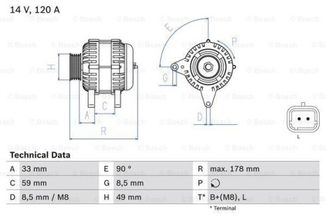 Генератор BOSCH 0 986 045 241