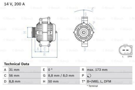 Генератор BOSCH 0 986 045 420 (фото 1)