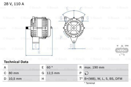 Генератор BOSCH 0986046590