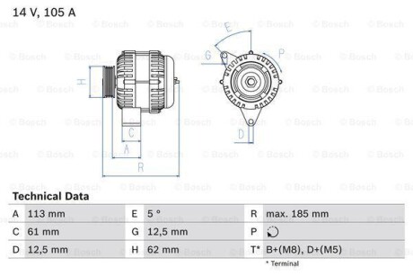 Генератор BOSCH 0 986 048 791