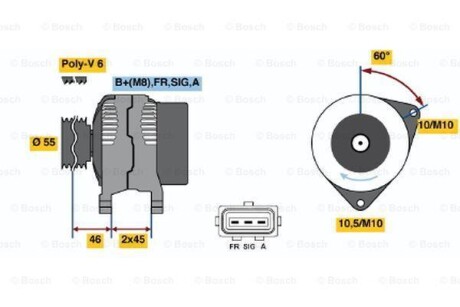 Генератор BOSCH 0 986 049 151