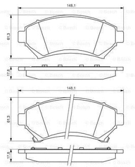 Гальмівні колодки, дискові BOSCH 0986424466