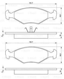 Гальмівні колодки, дискові BOSCH 0986424514
