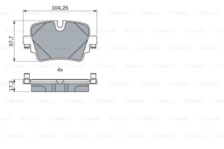 Гальмівні колодки JAGUAR T. XJ 2,0-3,0 12- BOSCH 0986424623