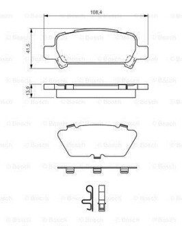 Гальмівні колодки, дискові BOSCH 0986424650 (фото 1)