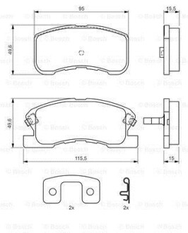 Гальмівні колодки дискові BOSCH 0986424697