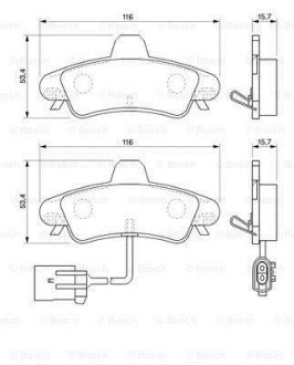 Гальмівні колодки, дискове гальмо (набір) BOSCH 0986424745