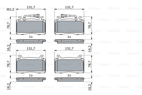 Гальмівні колодки STELVIO (949_), 12.1 BOSCH 0986424851