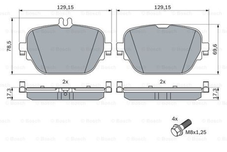 Гальмівні колодки дискові BOSCH 0986424858